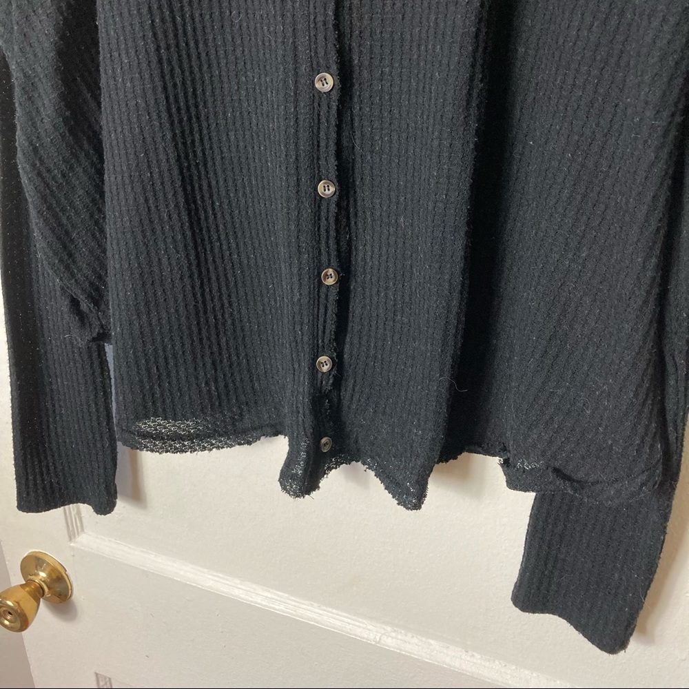 Out from under black jojo waffle knit boxy top women's L oversized - Picture 4 of 8